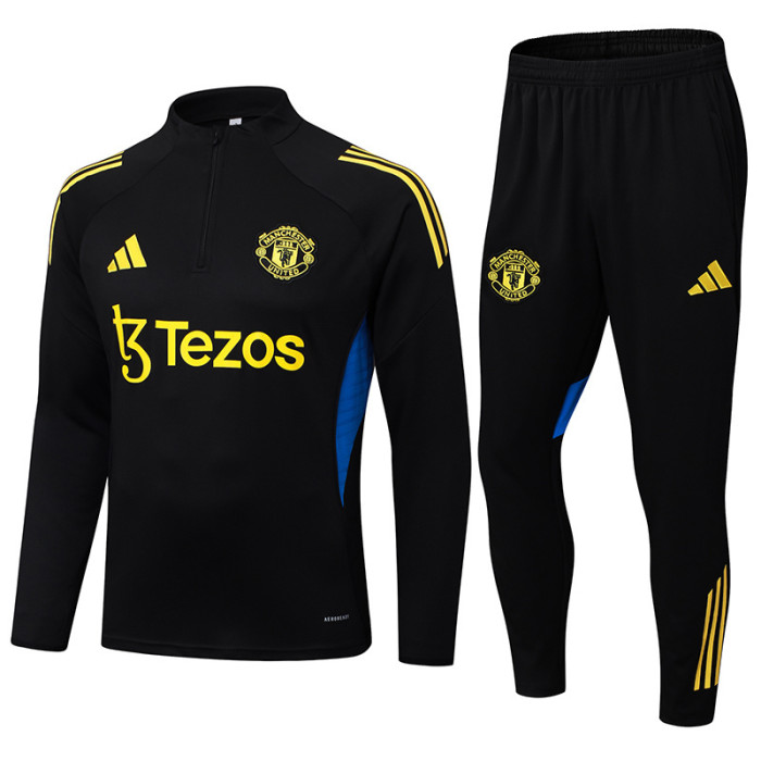 25-26 Man Utd Black Half Pull Tracksuit(半拉链）