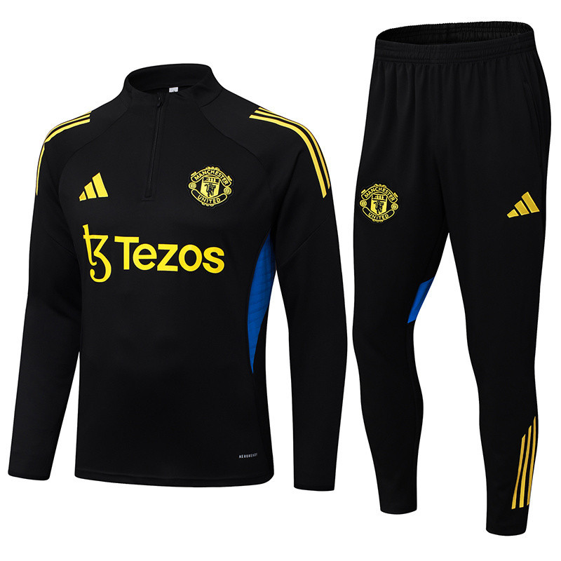 25-26 Man Utd Black Half Pull Tracksuit(半拉链）