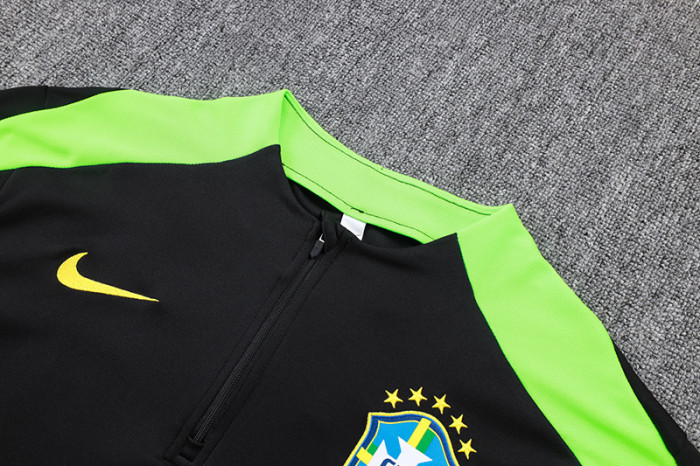 25-26 Brazil Black Half Pull Tracksuit (半拉链)