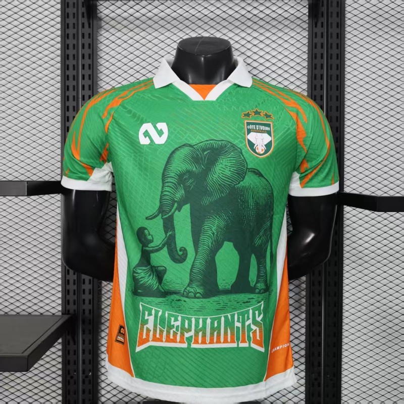 25-26 Ivory Coast Green Player Version Soccer Jersey