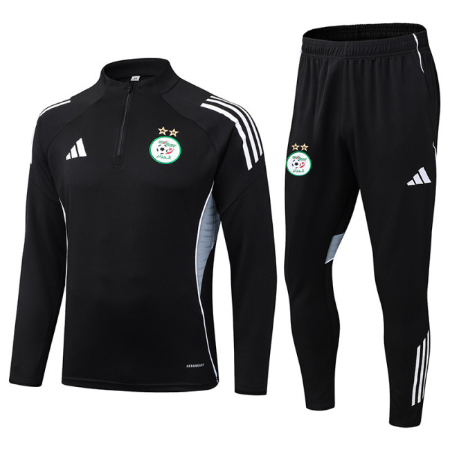 25-26 Algeria Black Half Pull Tracksuit (半拉链)