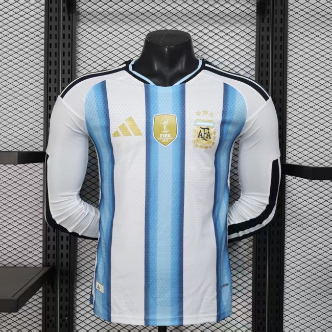 26-27 Argentina Home Long Sleeve Player Version Soccer Jersey(带胸前盾）