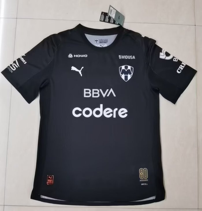 25-26 Monterrey Black Goalkeeper Fans Soccer Jersey