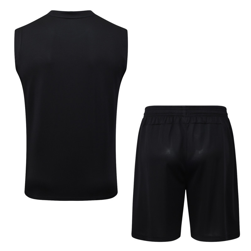 25-26 Man City Black Tank top and shorts suit