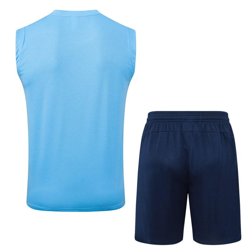 25-26 Man City Light blue Tank top and shorts suit
