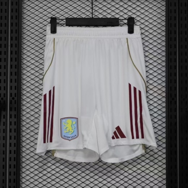 25 -26 Aston Villa White Player Version Shorts Pants