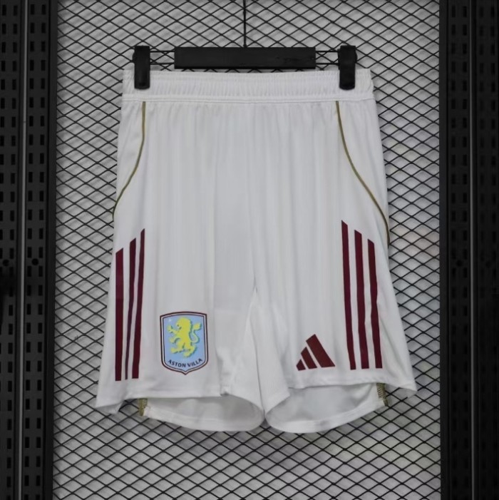25 -26 Aston Villa White Player Version Shorts Pants