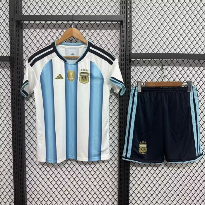 26-27 Argentina Home Kids Soccer Jersey(带胸前盾）