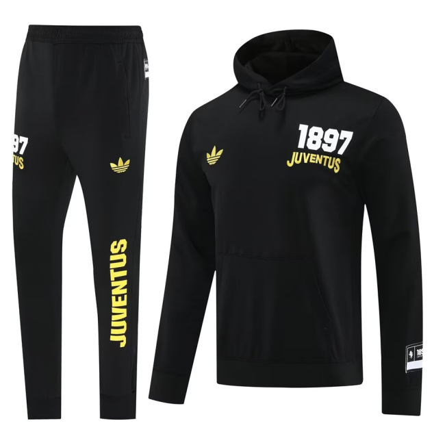 25-26 JUV Black Hoodie Tracksuit (连帽卫衣套装)