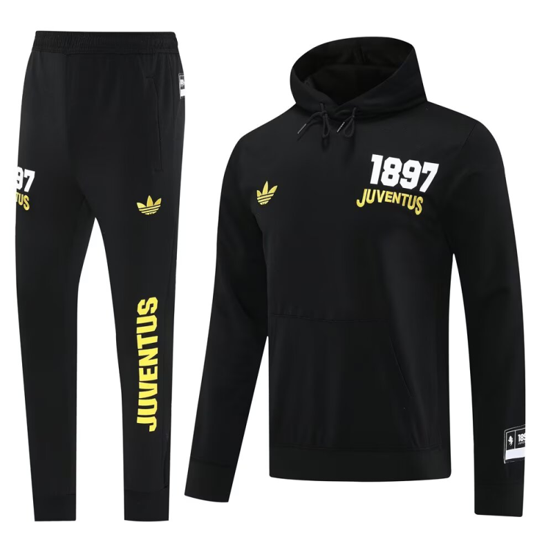 25-26 JUV Black Hoodie Tracksuit (连帽卫衣套装)