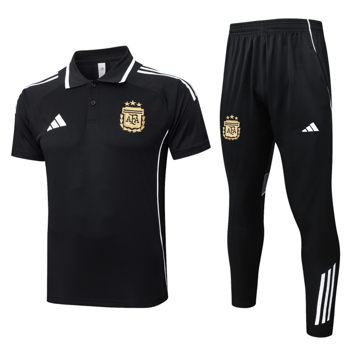 25-26 Argentina Black Polo Tracksuit