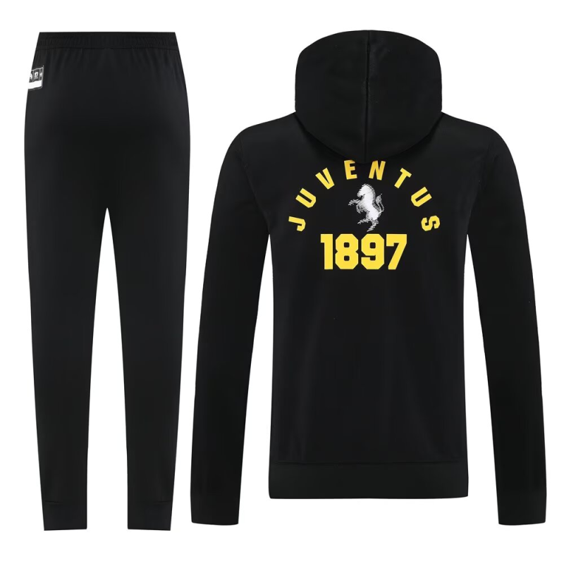 25-26 JUV Black Hoodie Tracksuit (连帽卫衣套装)