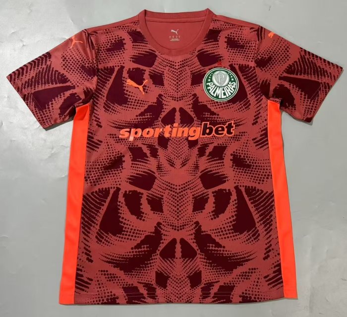 25-26 Palmeiras Red Goalkeeper Fans Soccer Jersey