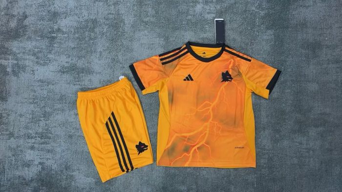 25-26 Roma Away Kids Soccer Jersey