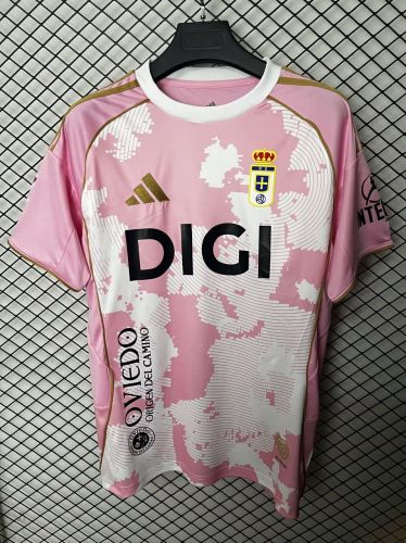 25-26 Real Oviedo Pink Fans Soccer Jersey