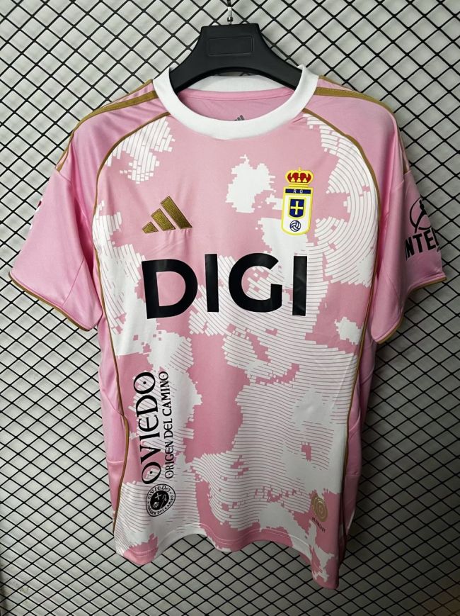 25-26 Real Oviedo Pink Fans Soccer Jersey