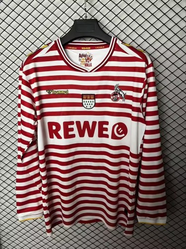 25-26 Cologne Red Stripe Long Sleeves Fans Soccer Jersey
