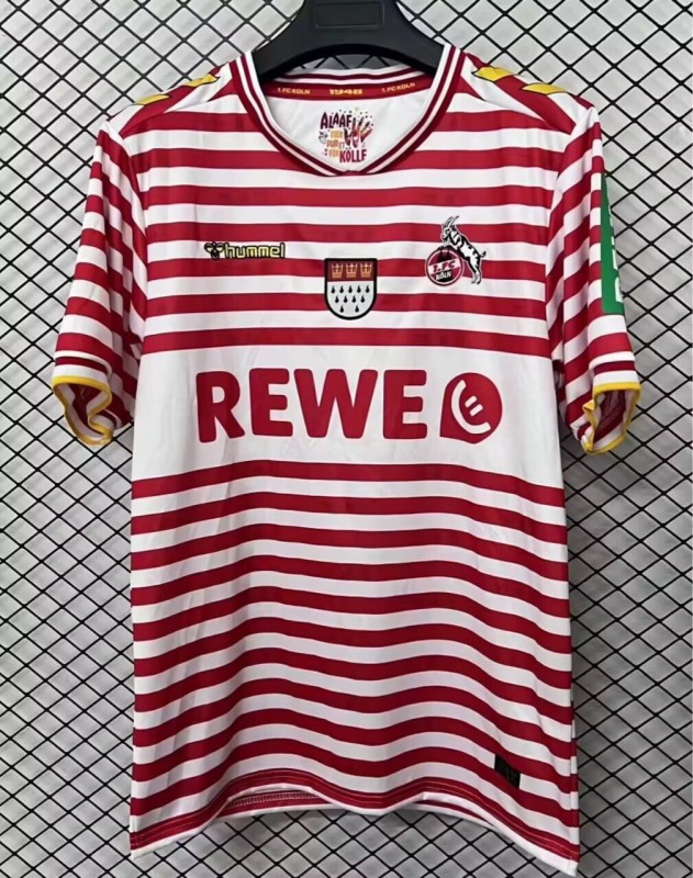 25-26 Cologne Red Stripe Fans Soccer Jersey