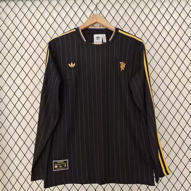 25-26 Man Utd Black Casual Edition Long Sleeve Training shirts (长袖)