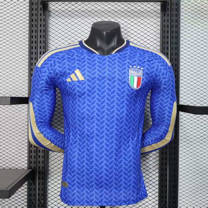 26-27 Italy Home Long Sleeves Player Version Soccer Jersey