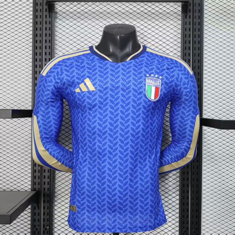 26-27 Italy Home Long Sleeves Player Version Soccer Jersey