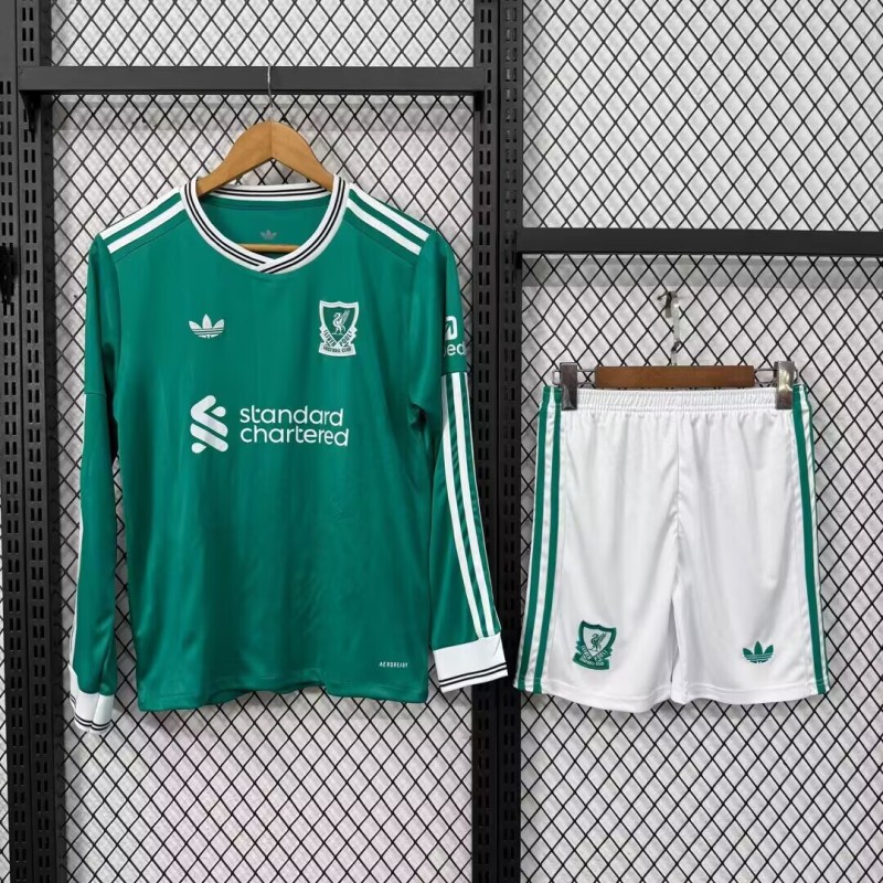 25-26 LIV Second Away Long Sleeves Kids Soccer Jersey