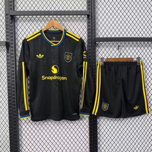 25-26 Man Utd Second Away Kids Long Sleeves Soccer Jersey