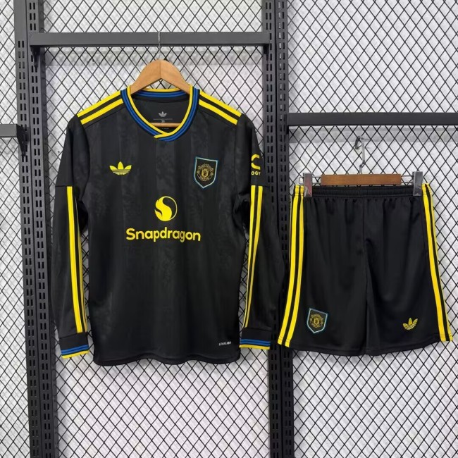 25-26 Man Utd Second Away Kids Long Sleeves Soccer Jersey