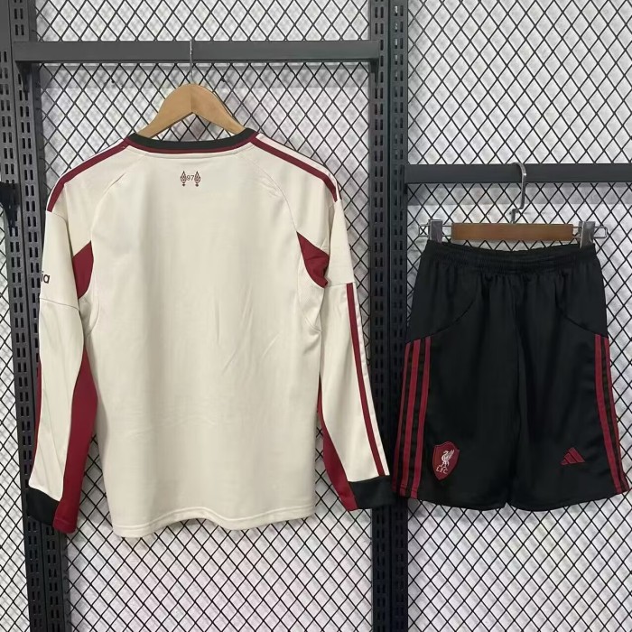 25-26 LIV Away Long Sleeves Kids Soccer Jersey