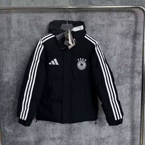 25-26 Germany Black Hooded Cotton Coat #棉衣