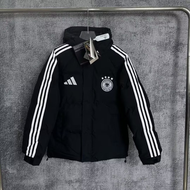 25-26 Germany Black Hooded Cotton Coat #棉衣
