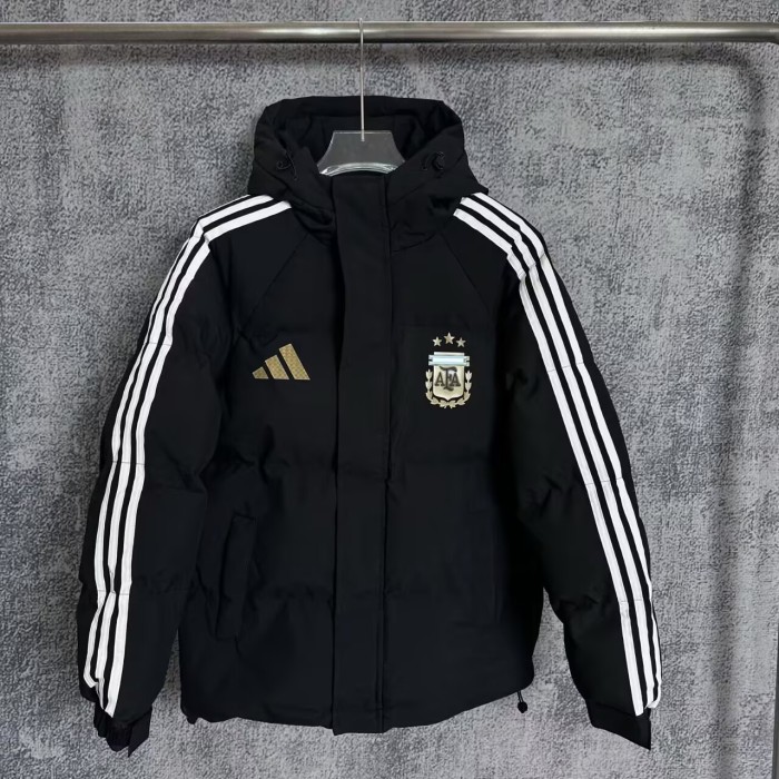 25-26 Argentina Black Hooded Cotton Coat
