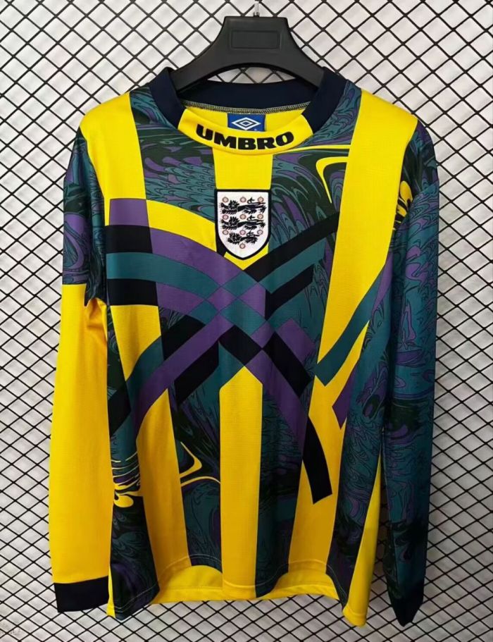 1995-1996 England Goalkeeper Fans Retro Soccer Jersey