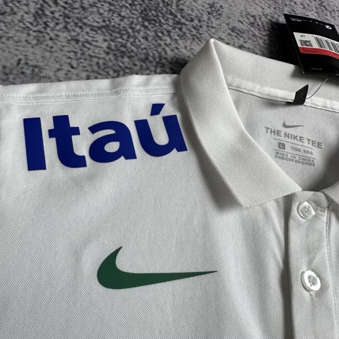 25-26 Brazil White Polo Soccer Jersey
