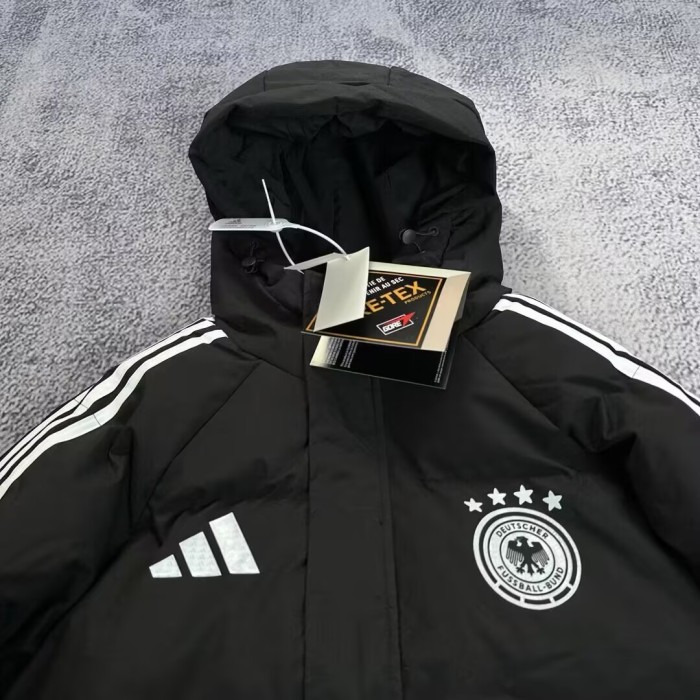 25-26 Germany Black Hooded Cotton Coat #棉衣