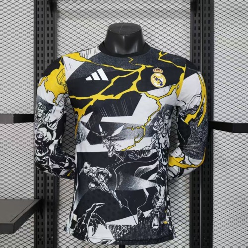 25-26 RMA & Marvel Joint Edition Player Version Long Sleeves Training shirts