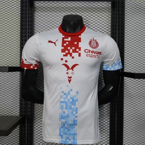 25-26 Chivas White Player Version Soccer Jersey