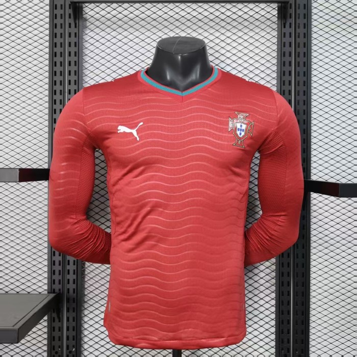 26-27 Portugal Home Player Version Long Sleeves Soccer Jersey