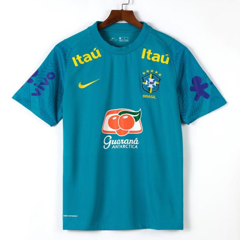 2021-2022 Brazil Blue Retro Soccer Jersey