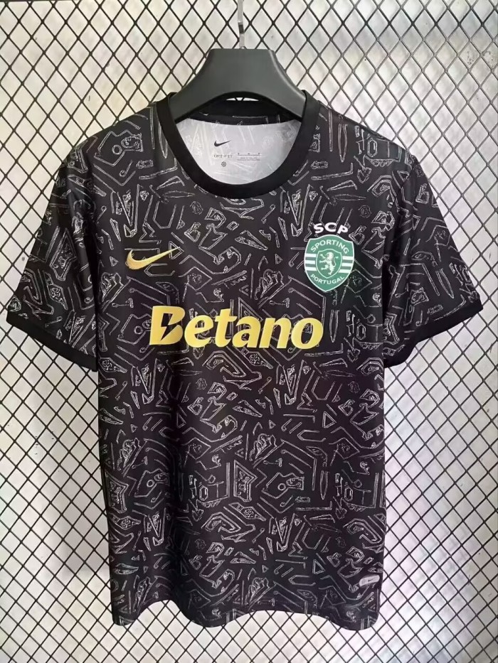 25-26 Sporting Lisbon Black Fans Soccer Jersey