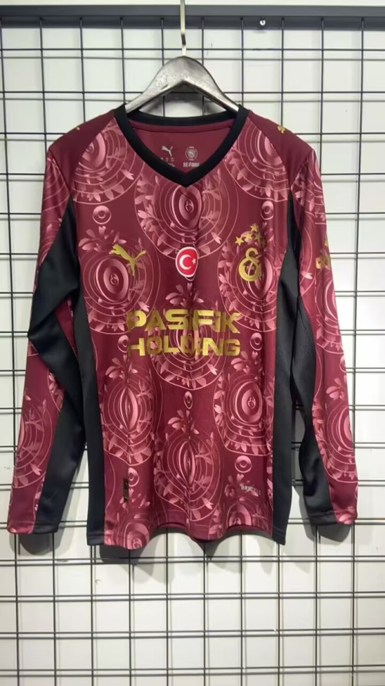 25-26 Galatasaray Second Away Fans Long Sleeves Soccer Jersey（全广告）