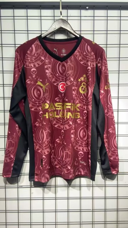 25-26 Galatasaray Second Away Fans Long Sleeves Soccer Jersey（全广告）