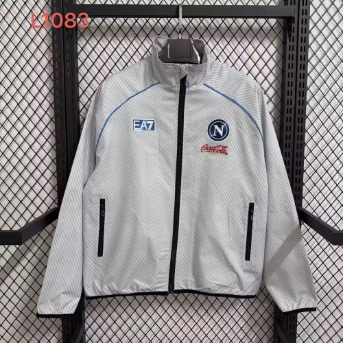 25-26 Napoli Grey Windbreaker Soccer Jersey