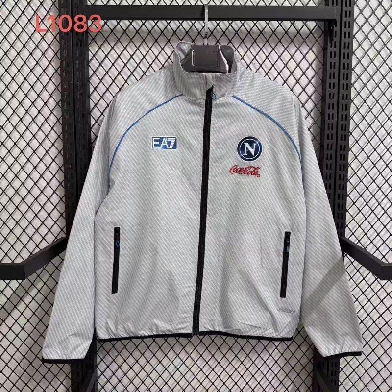 25-26 Napoli Grey Windbreaker Soccer Jersey