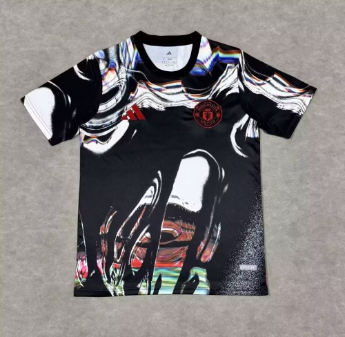 25-26 Man Utd Black Graffiti Version Soccer Jersey