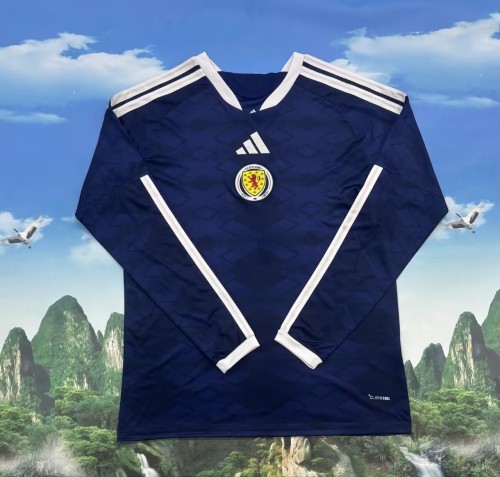 26-27 Scotland Home Fans Long Sleeves Soccer Jersey