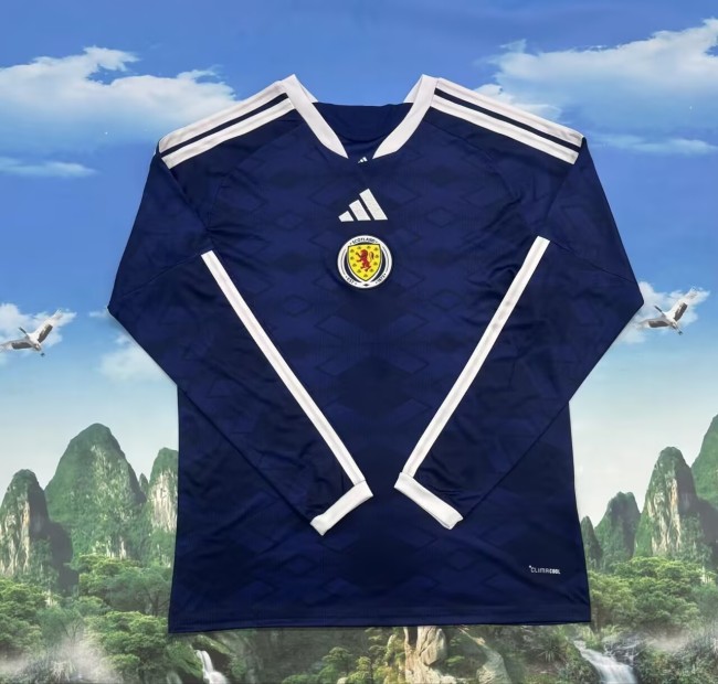 26-27 Scotland Home Fans Long Sleeves Soccer Jersey