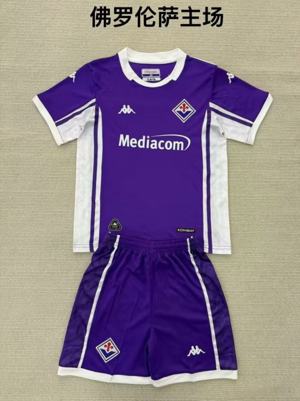 25-26 Fiorentina Home Kids Soccer Jersey