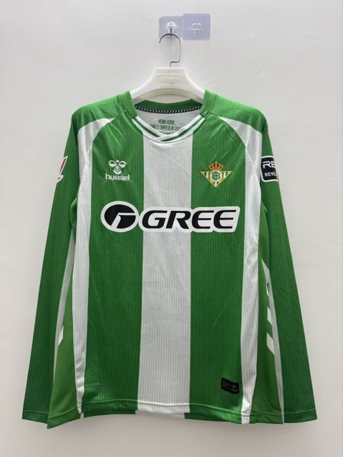 25-26 Real Betis Home Fans Long Sleeve Soccer Jersey(长袖)