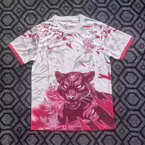 25-26 Brazil Pink Cheetah Fans Soccer Jersey